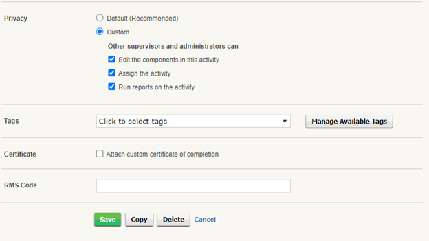 Creating New Activities