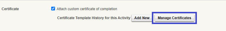 How do I create a new custom certificate and attach it to an activity?