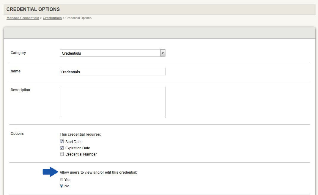 How Do You Edit The User Visibility Options Within Credentials?