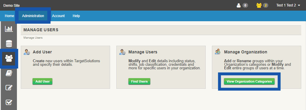 How do I update my user's organization groups (rank, shift, station, etc)?